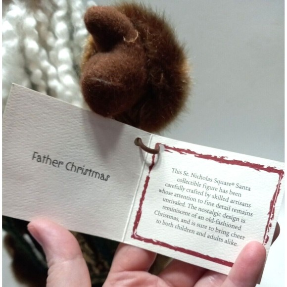 St Nicholas Square Father Christmas Figurine 19 Inches Tall Basket Walking Stick - Picture 3 of 7